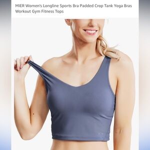 Mier, S, women’s long line sports bra, dark gray, NWT, 21500461–2081